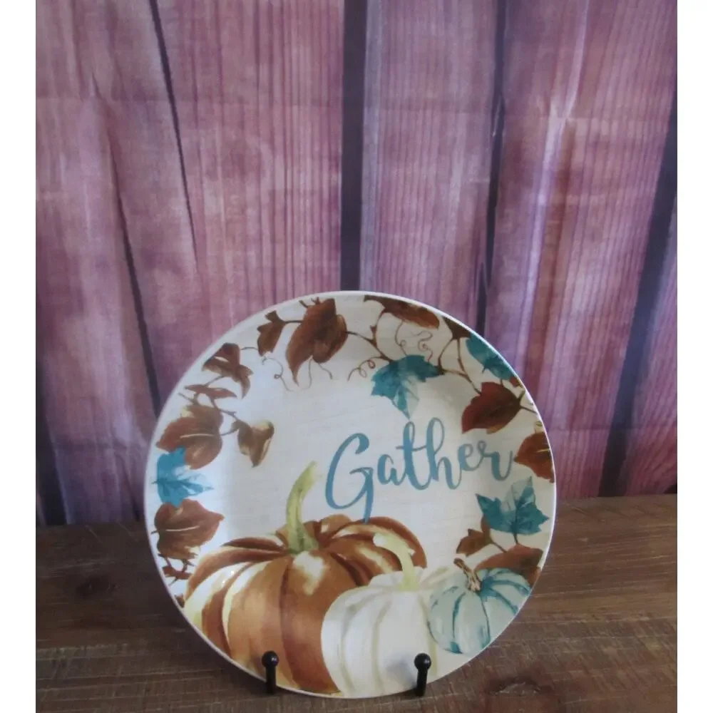Royal Norfolk Gather Pumpkin Fall Salad Plates 7.5